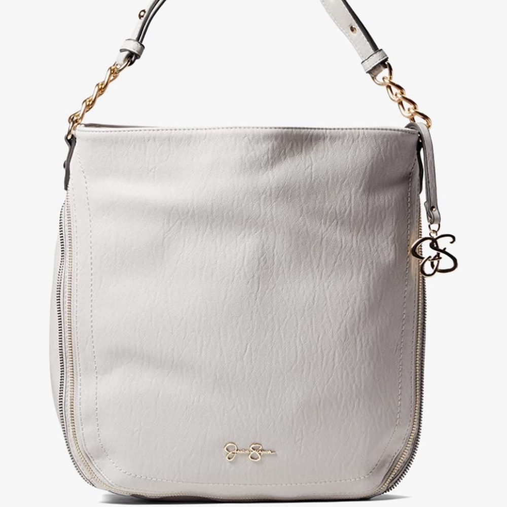JESSICA SIMPSON Gray Vegan Leather Bag | Celina Handbag Tote